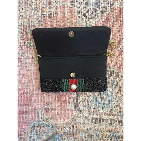 Lisa Stripe Pearl Beaded Clutch - Picture 4 of 4